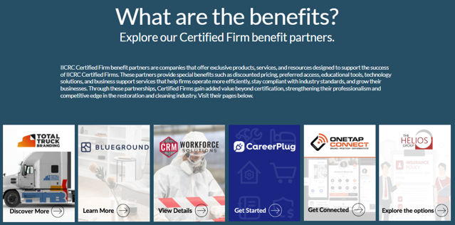 IICRC Certified Firm Benefits